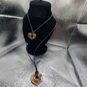 His & Hers Gold Heart Necklaces